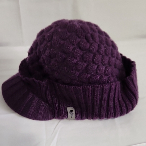 Vintage The North Face Deep Purple Knit Brim Beanie Womens OS - Picture 4 of 13